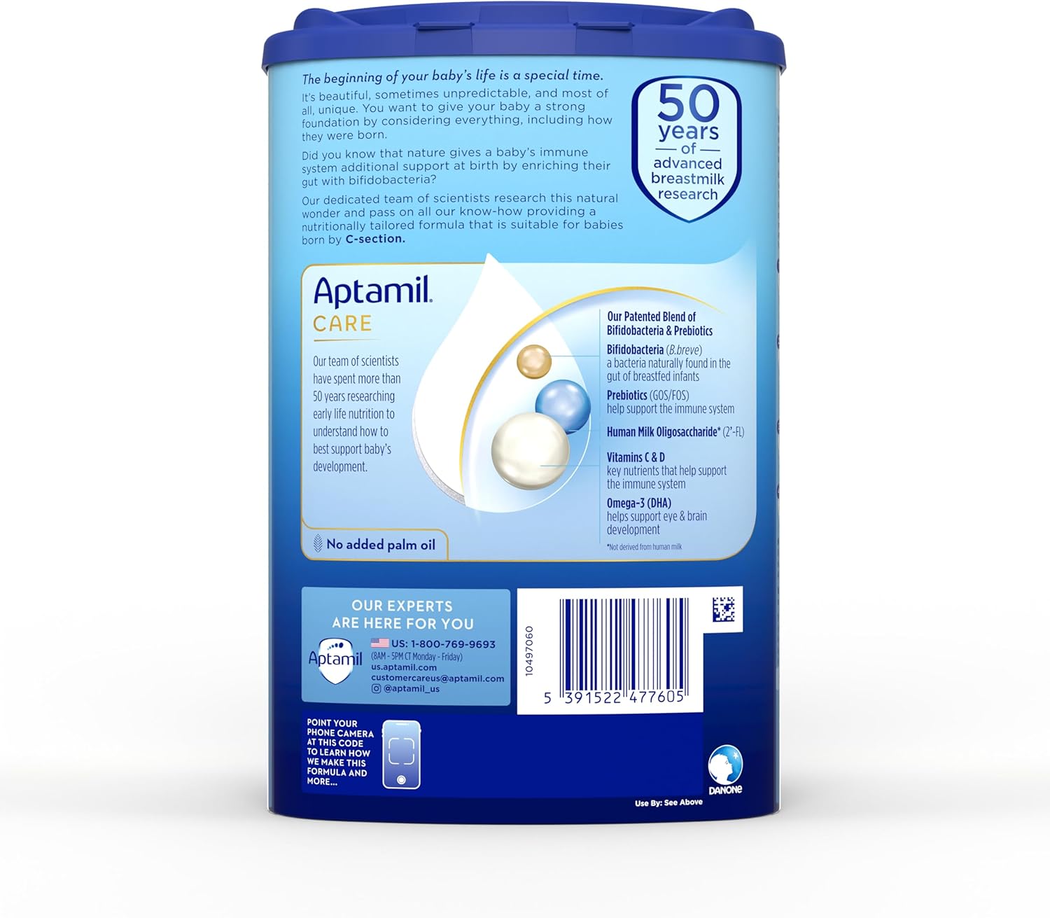Aptamil Care Stage 2, Milk Based Powder Infant Formula for 6+ Months, Also for C-section born babies, with DHA & ARA, Omega 3 & 6, Prebiotics, Contains No Palm Oil, 28.2 Ounces, Packaging May Vary - Image 7