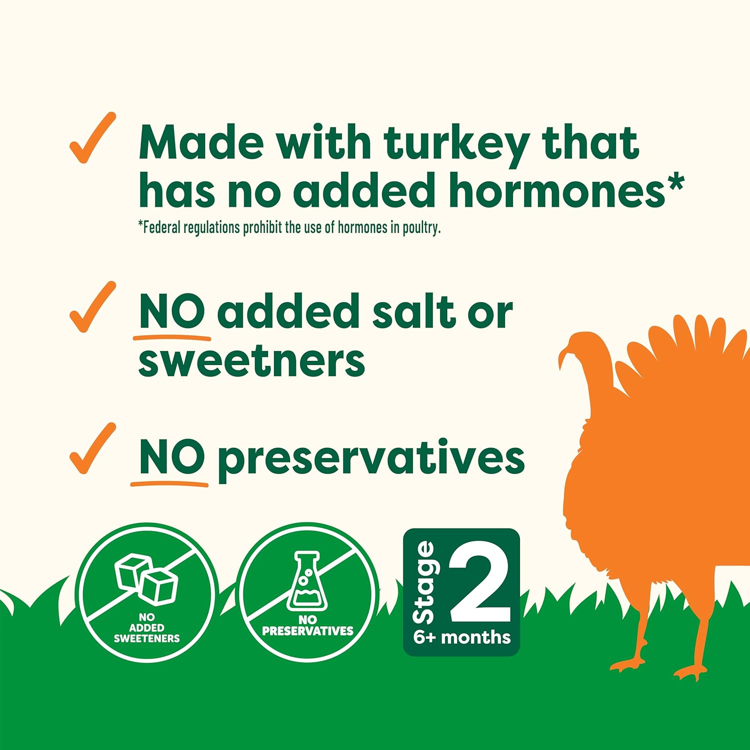 Beech-Nut Turkey Baby Food Pouches with 4g of Protein, Turkey Butternut Squash Corn & Spinach, Baby Puree Meat Baby Food Pouch, Stage 2, 3.5 oz Pouch (12 Pack) - Image 4