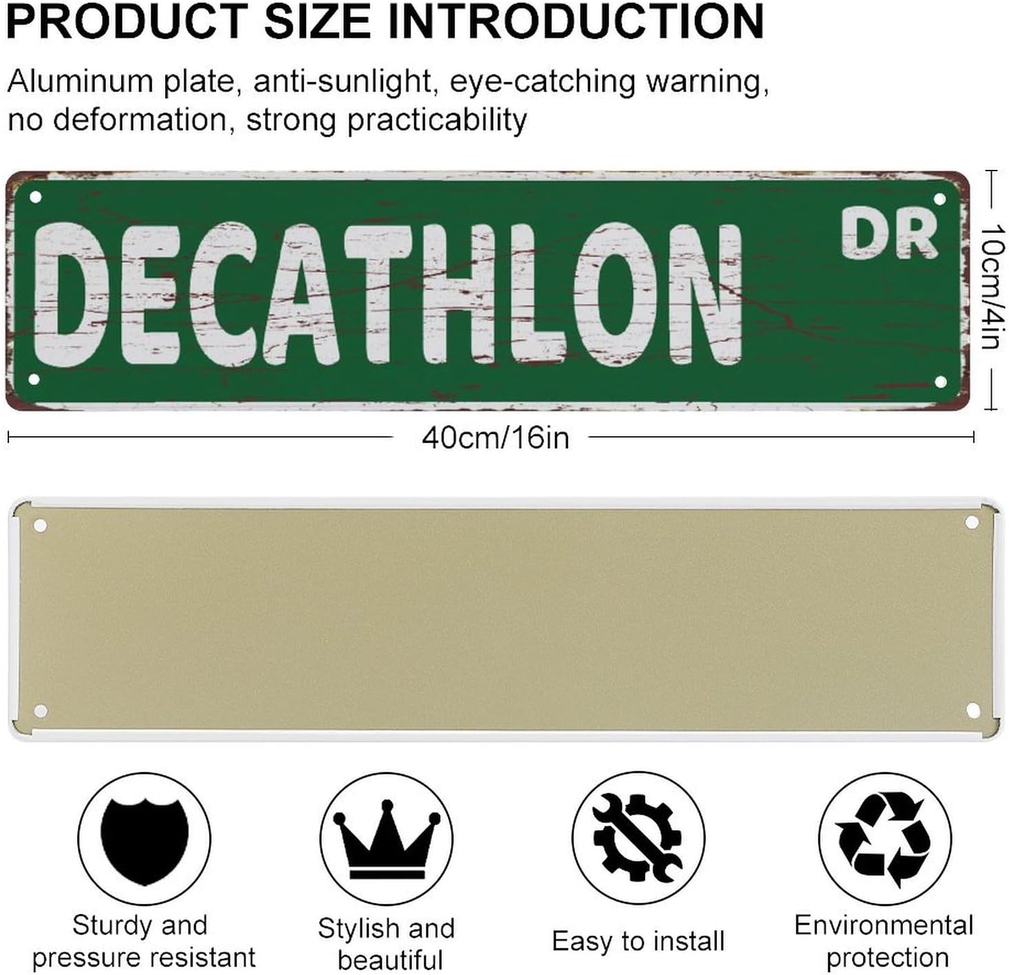 Tin Sign Decathlon Dr Tin Sign, 4X16 Inch Vintage Aluminum Sign Man Cave Bar Home Wall Decoration - Image 3