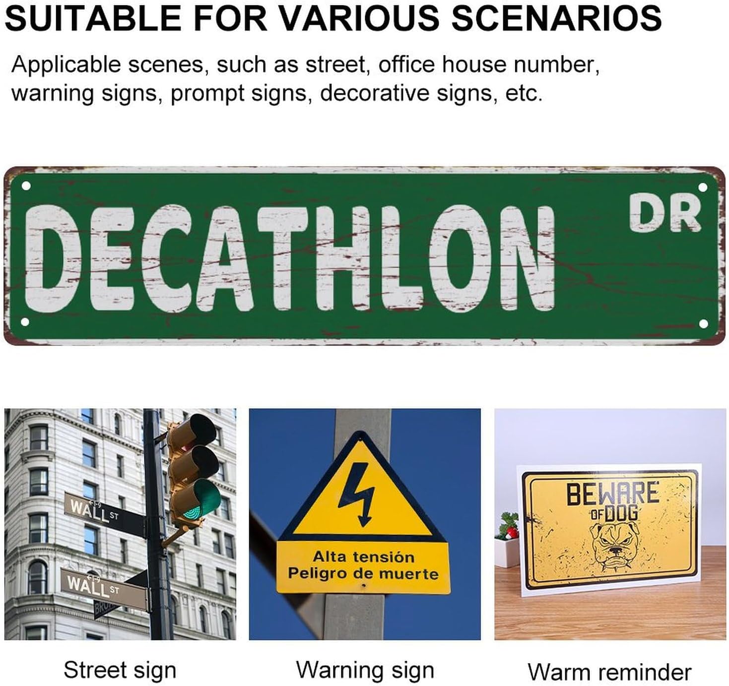 Tin Sign Decathlon Dr Tin Sign, 4X16 Inch Vintage Aluminum Sign Man Cave Bar Home Wall Decoration - Image 4
