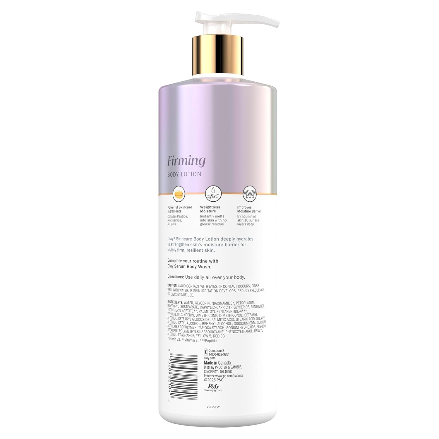 Olay Body Lotion for Women, Firming with Collagen Peptides Serum, Visibly Firmer Skin, 24hr Moisture & Hydration, Fast Absorbing Formula, Vitamin B3 Complex, For All Skin Types, 17 fl oz - Image 12