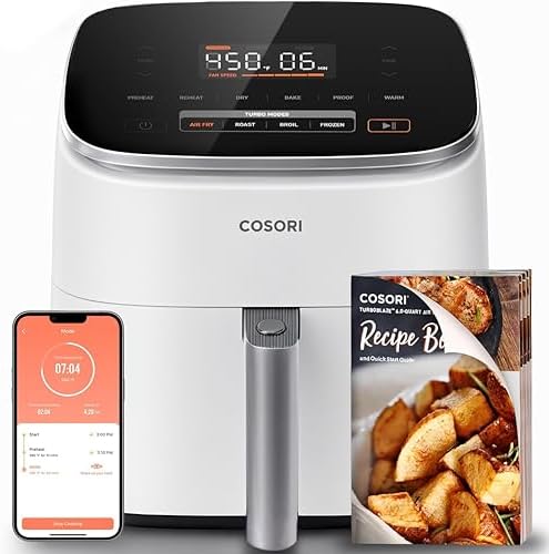 Cosori 9-in-1 TurboBlaze Air Fryer 6 Qt, Smart Control, 90°–450°F, Shake Reminders, Precise Heating for Even Results, Air Fry, Roast, Bake, Broil, Dry, Frozen, Proof, Reheat, Keep Warm, 120V, Cream : Home & Kitchen Cosori 9-in-1 TurboBlaze Air Fryer 6 Qt, Smart Control, 90°–450°F, Shake Reminders, Precise Heating for Even Results, Air Fry, Roast, Bake, Broil, Dry, Frozen, Proof, Reheat, Keep Warm, 120V, Cream : Home & Kitchen