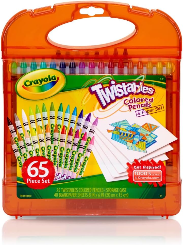Crayola Twistables Colored Pencils Set 65 pieces (25 pencils + 40 paper sheets), Kids Drawing Kit, Portable Art Case, Kids Colored Pencils, Coloring Supplies, Gifts. - Image 2