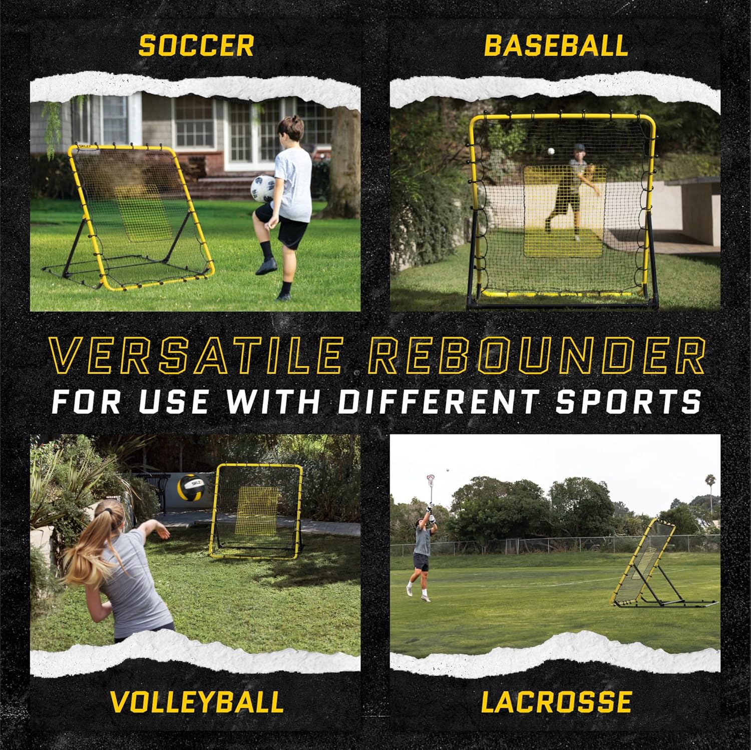 SKLZ Fielding Trainer - Baseball, Softball & Volleyball Rebounder Net. Enhanced Solo Fielding Practice for Skill Development. High-Performance Multi-Sport, Portable, 3 Ball Return Angles, 4x4.5 Feet - Image 3