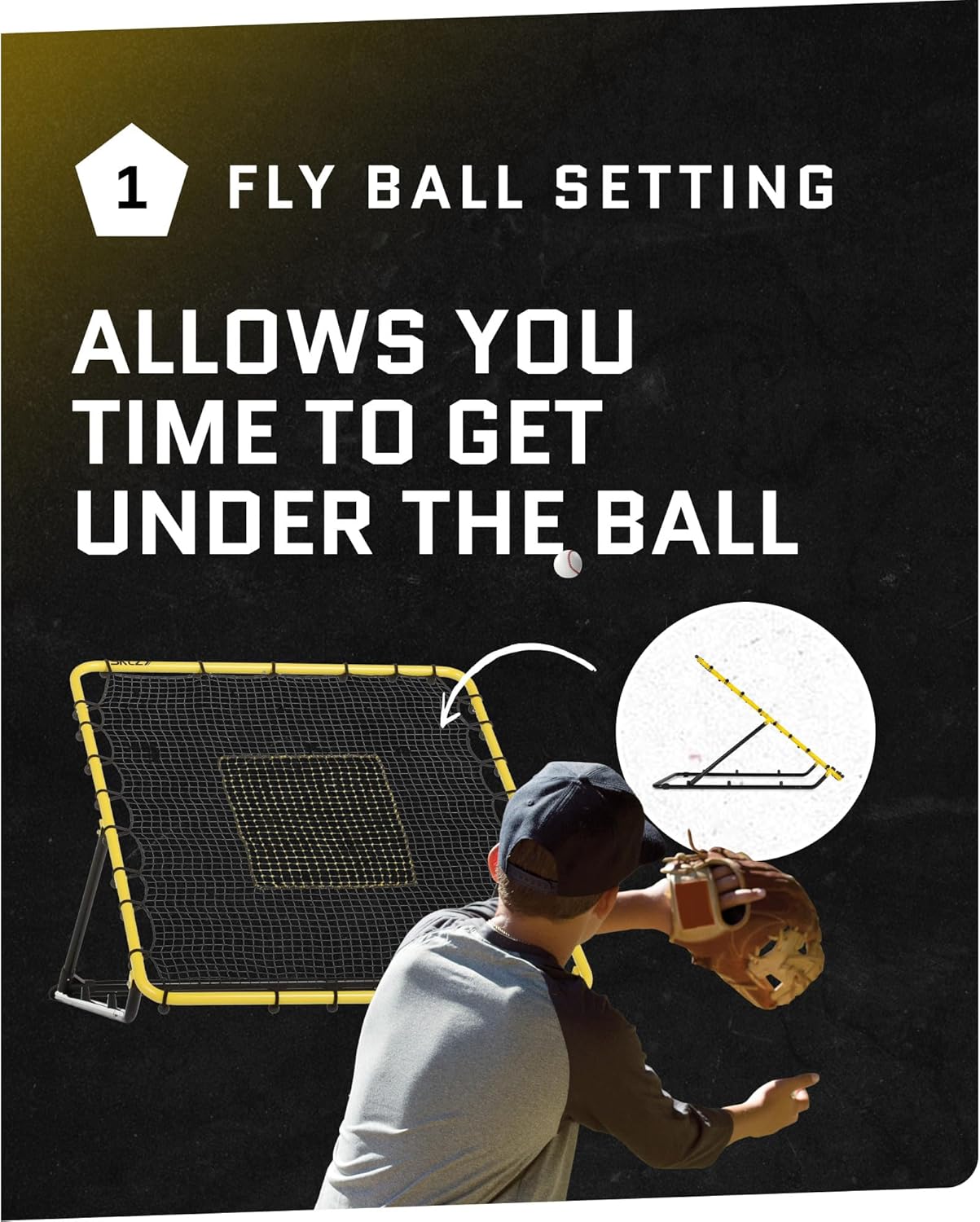 SKLZ Fielding Trainer - Baseball, Softball & Volleyball Rebounder Net. Enhanced Solo Fielding Practice for Skill Development. High-Performance Multi-Sport, Portable, 3 Ball Return Angles, 4x4.5 Feet - Image 5