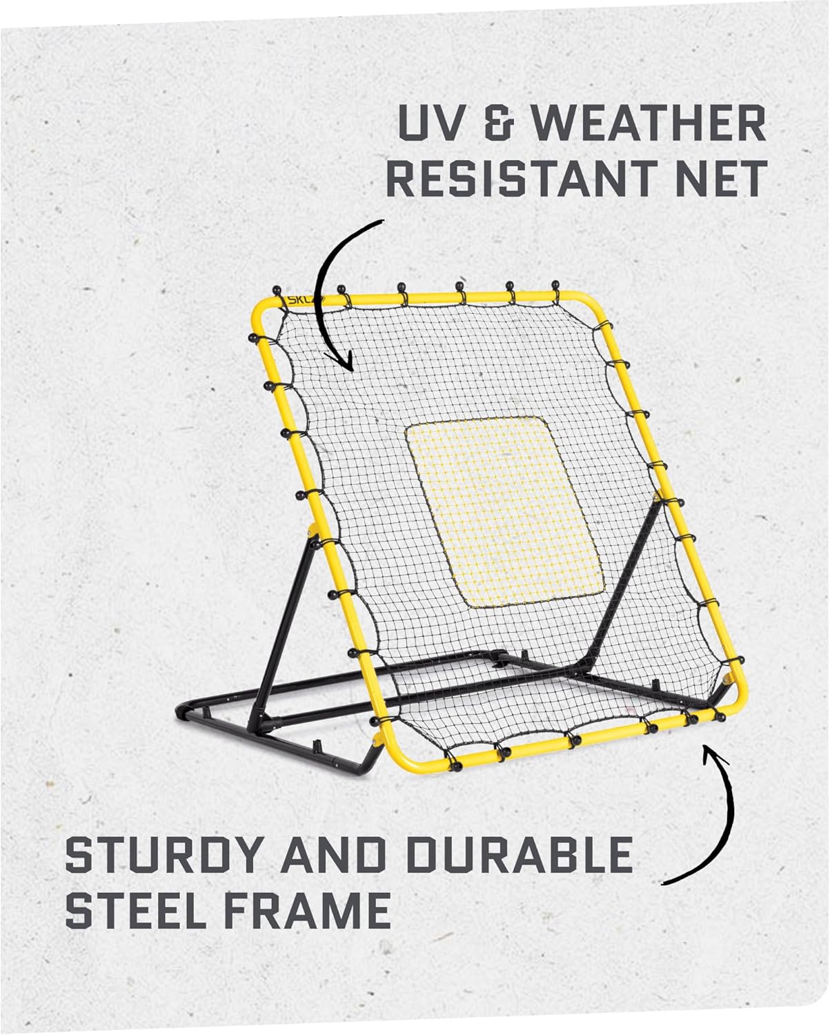 SKLZ Fielding Trainer - Baseball, Softball & Volleyball Rebounder Net. Enhanced Solo Fielding Practice for Skill Development. High-Performance Multi-Sport, Portable, 3 Ball Return Angles, 4x4.5 Feet - Image 8
