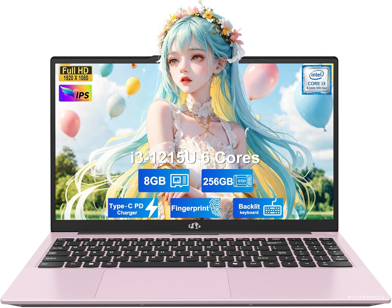 NIMO 15.6" IPS FHD Student Laptop, Intel 6-Core i3-1215U, 8GB RAM, 256GB SSD (Beats i5-1135G7,R5-7520U, Matches i7-1165G7), 65W Type-C, Backlit Keyboard, Fingerprint, Wi-Fi 6, for Home & Business - Image 2